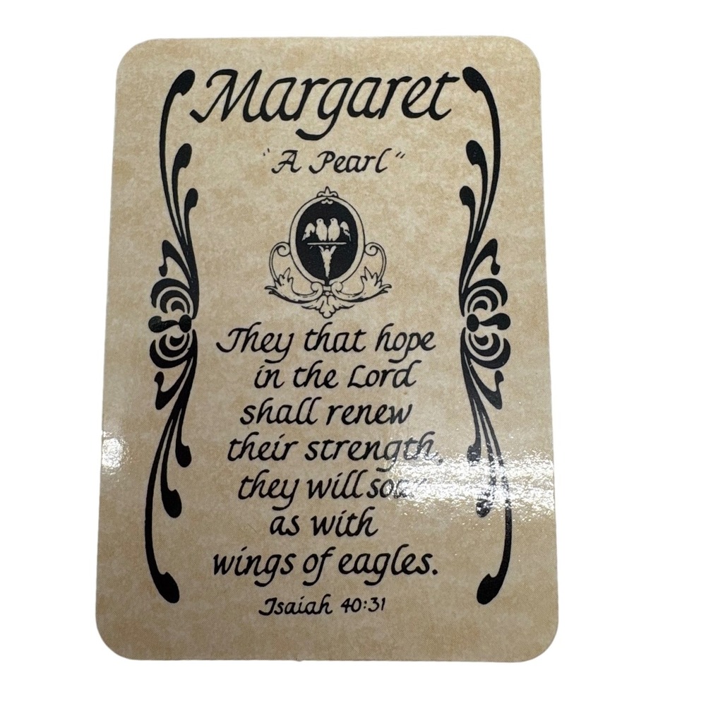 Margaret A Pearl Religious Inspirational Prayer Card Wallet Purse Decor Gift‎